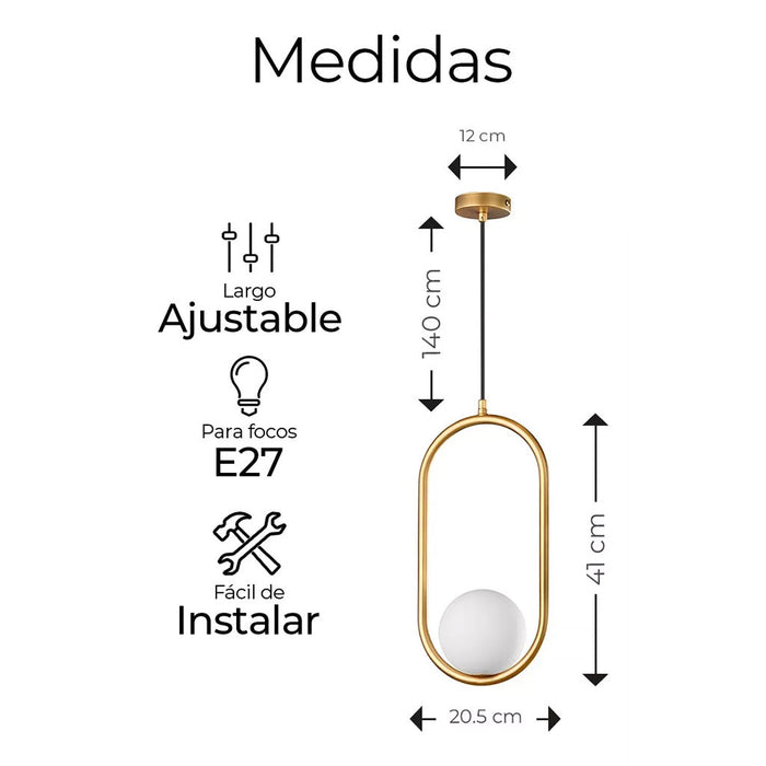 Lámpara Candelabro de Techo Tipo Globo Moderna