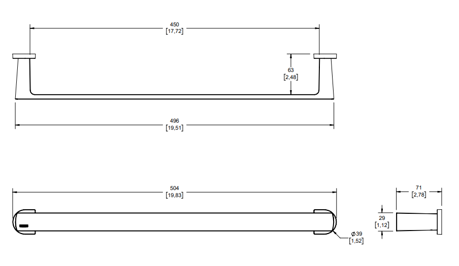 Toallero de Barra Spiga SPG-105(-EB)