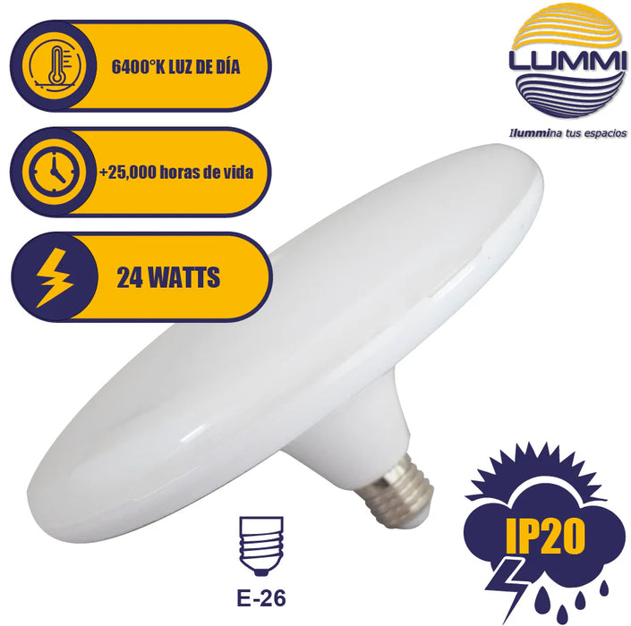 Lámpara LED Circular E26 Luz de Día (18W / 24W)