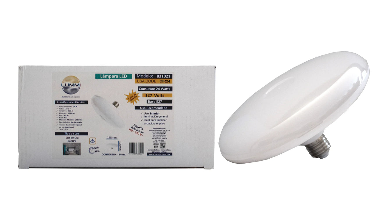 Lámpara LED Circular E26 Luz de Día (18W / 24W)