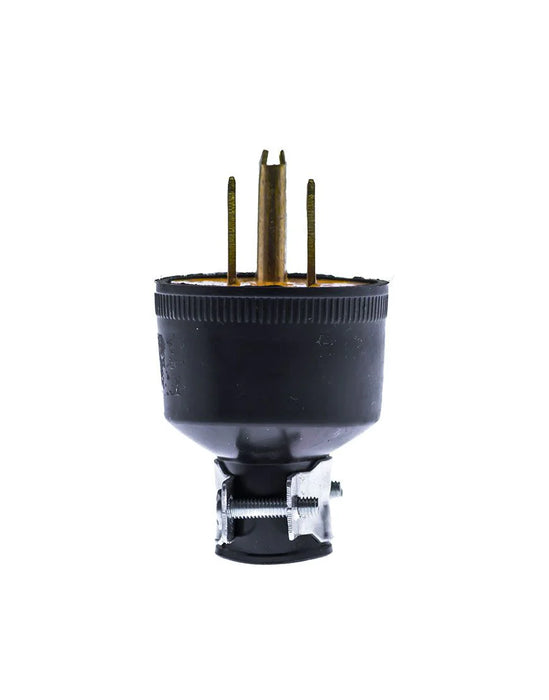 Clavija industrial 2P+T 15A 127V de hule con abrazadera (CL473)