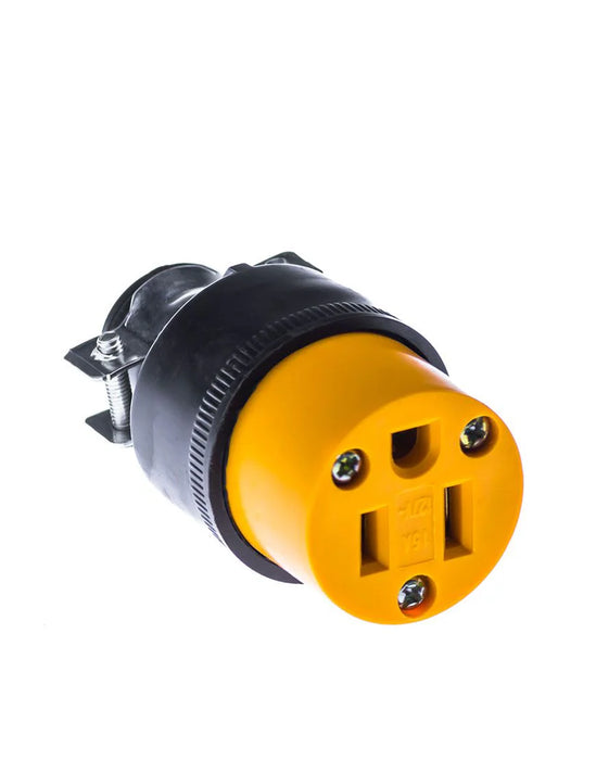 Contacto industrial 2P+T 15A 127V de hule con abrazaderas (CO273)