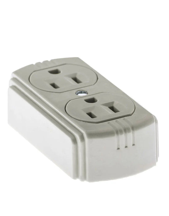 Contacto dúplex 2P+T 15A 127V para sobreponer Marfil (CO278)