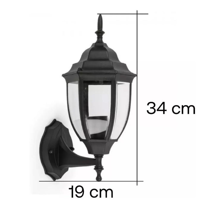 Farol Exterior de Pared Negro E26 75W Máx FA80/NE