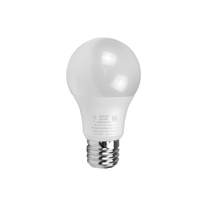 Foco LED 9W A60 Luz Blanca Cálida E26 (A609LED127/BC)