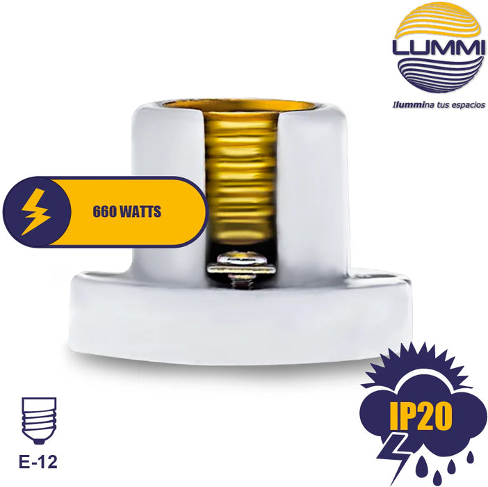 Block socket de porcelana E12 / E14 para portalámparas