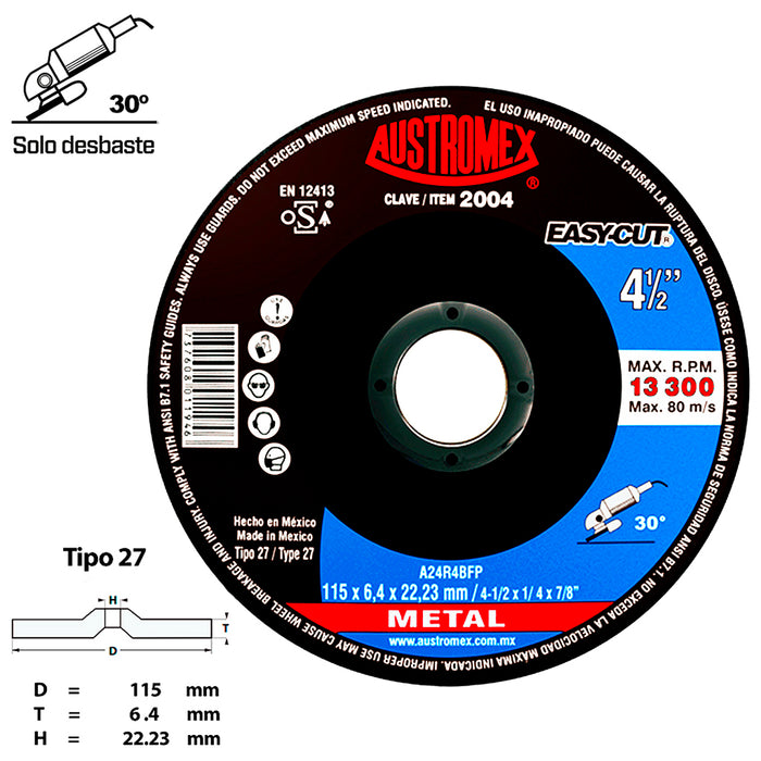 Disco de Desbaste para Metal Austromex Easy-Cut