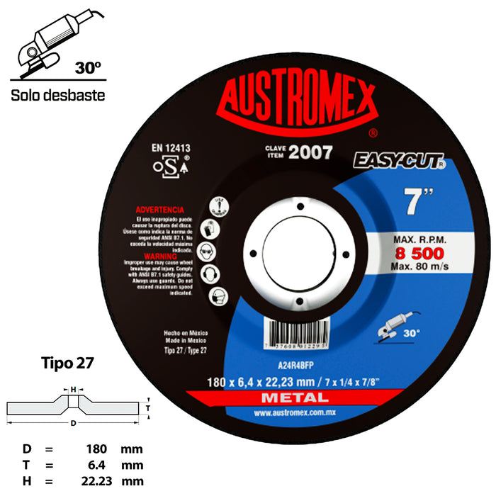 Disco de Desbaste para Metal Austromex Easy-Cut
