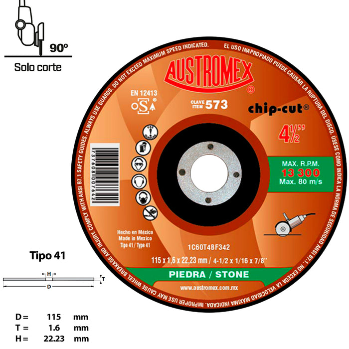 Disco de Corte para Piedra Austromex chip-cut 573