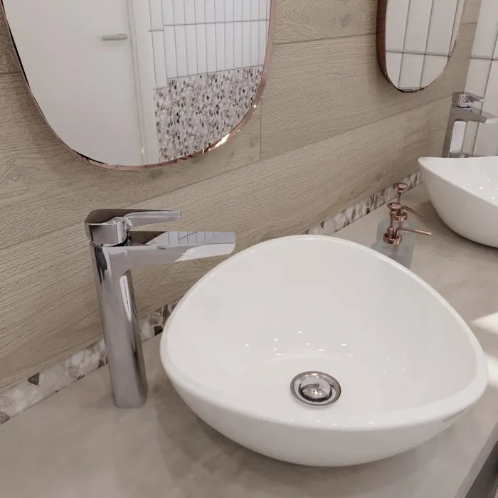  Grifo de lavabo alto extraíble para lavabo de un solo orificio  con 3 modos de latón para lavabo de baño, color blanco : Herramientas y  Mejoras del Hogar